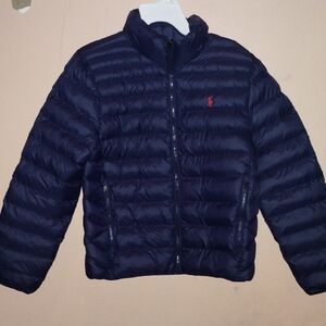 Polo By Ralph Lauren Navy Puffer Jacket with Red Logo